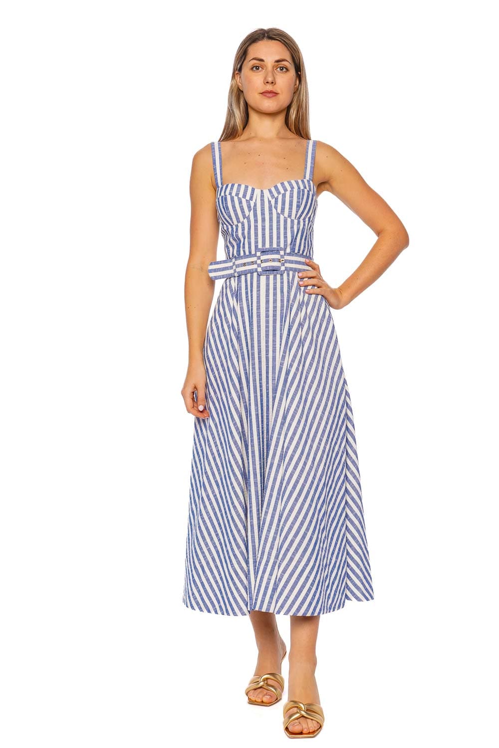 Cara Cara Calypso Striped Seersucker Midi Dress