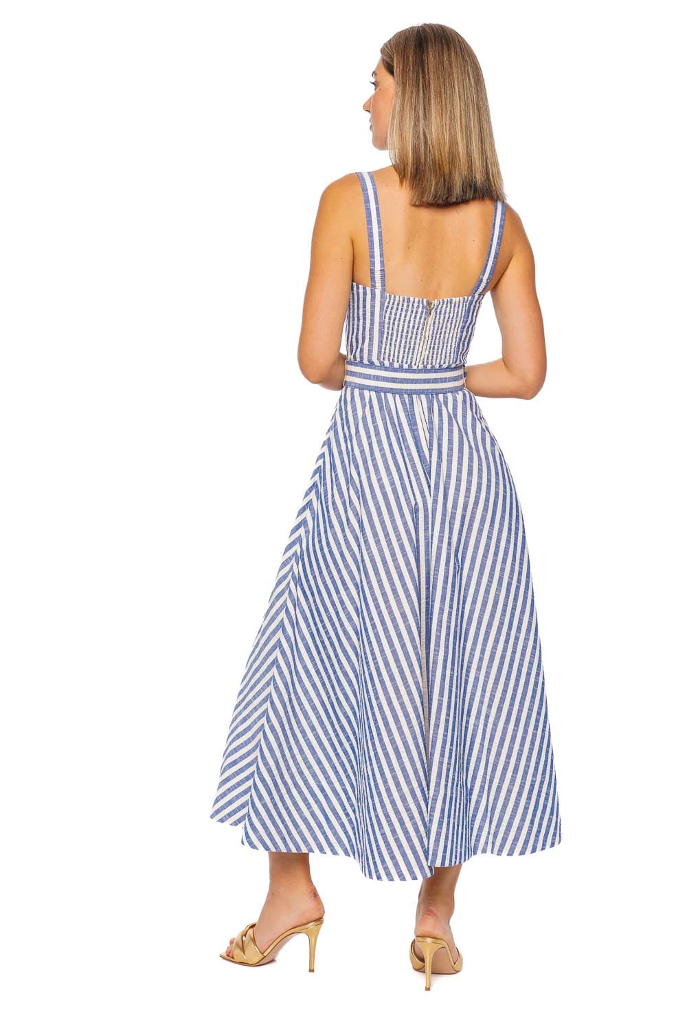 Cara Cara Calypso Striped Seersucker Midi Dress