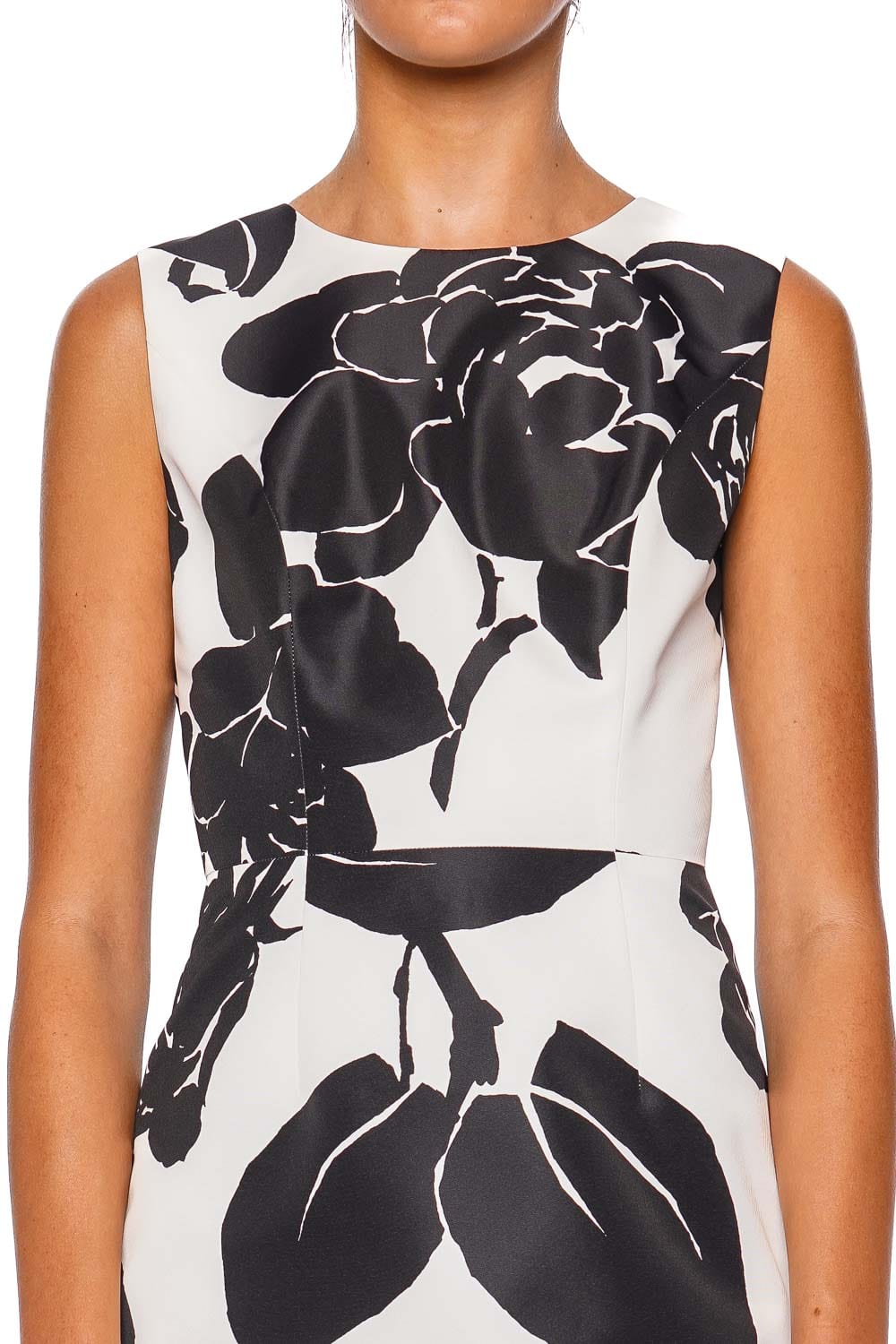 Carolina Herrera Floral Sleeveless Faille Mini Dress