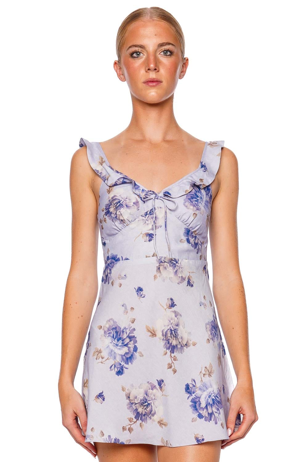 Faithfull The Brand Yvonne Leona Floral Frill Mini Dress