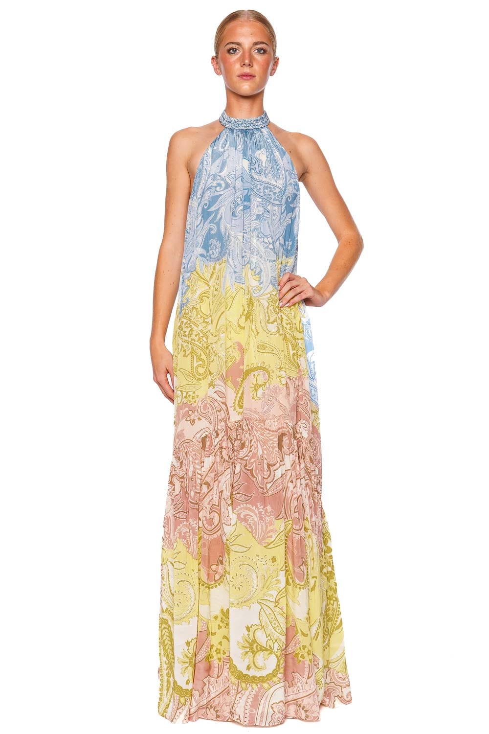 Hemant and Nandita Fiza Paisley Halter Maxi Dress