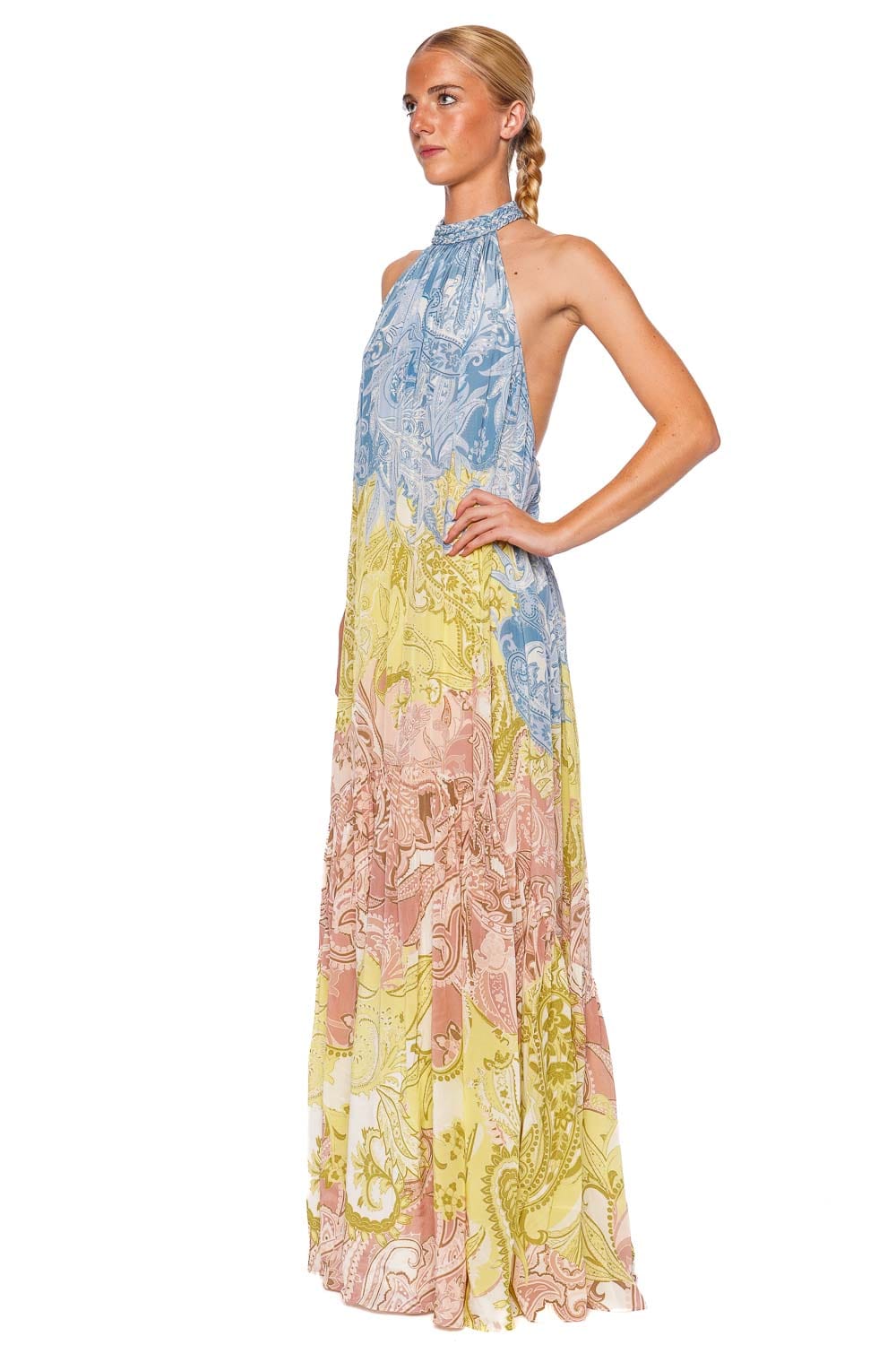 Hemant and Nandita Fiza Paisley Halter Maxi Dress