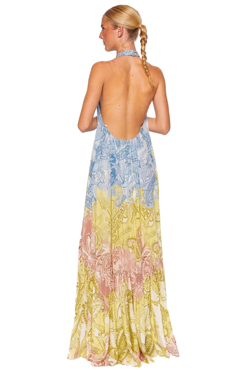 Hemant and Nandita Fiza Paisley Halter Maxi Dress