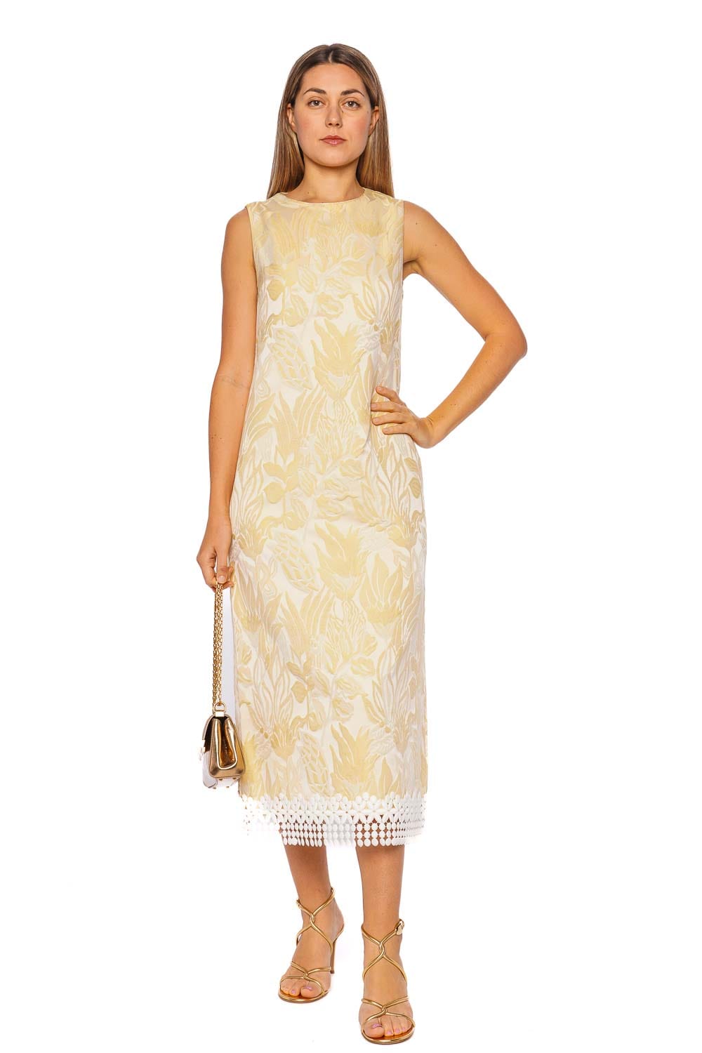 La Double J Iris Jacquard Column Midi Dress