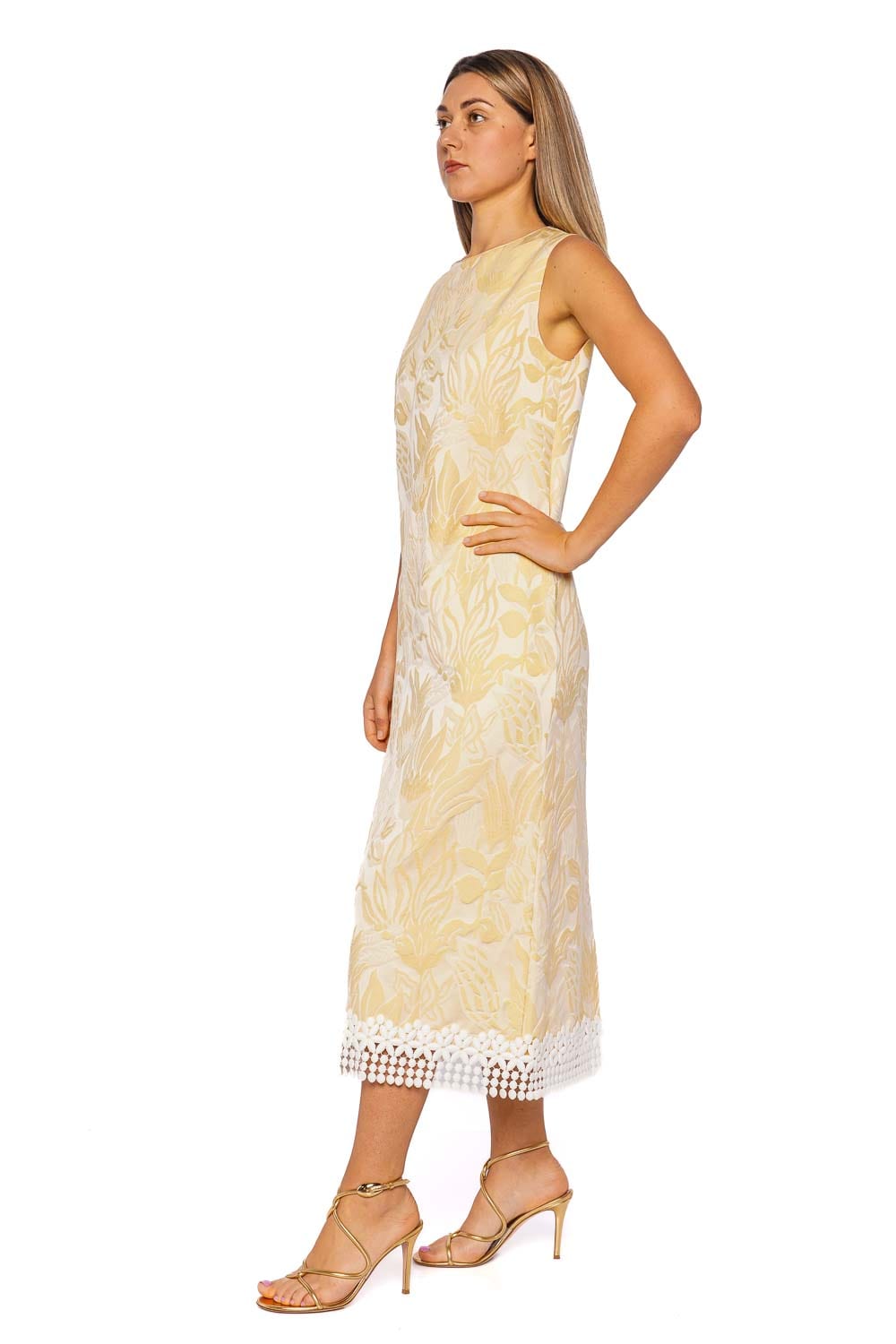 La Double J Iris Jacquard Column Midi Dress