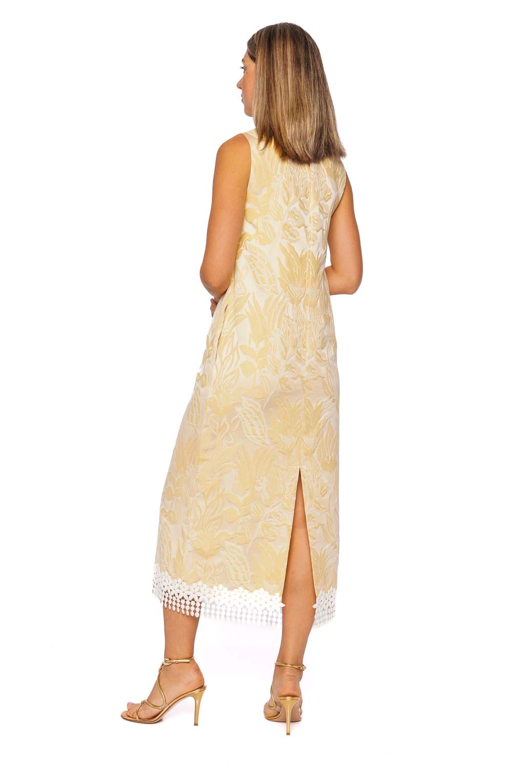 La Double J Iris Jacquard Column Midi Dress