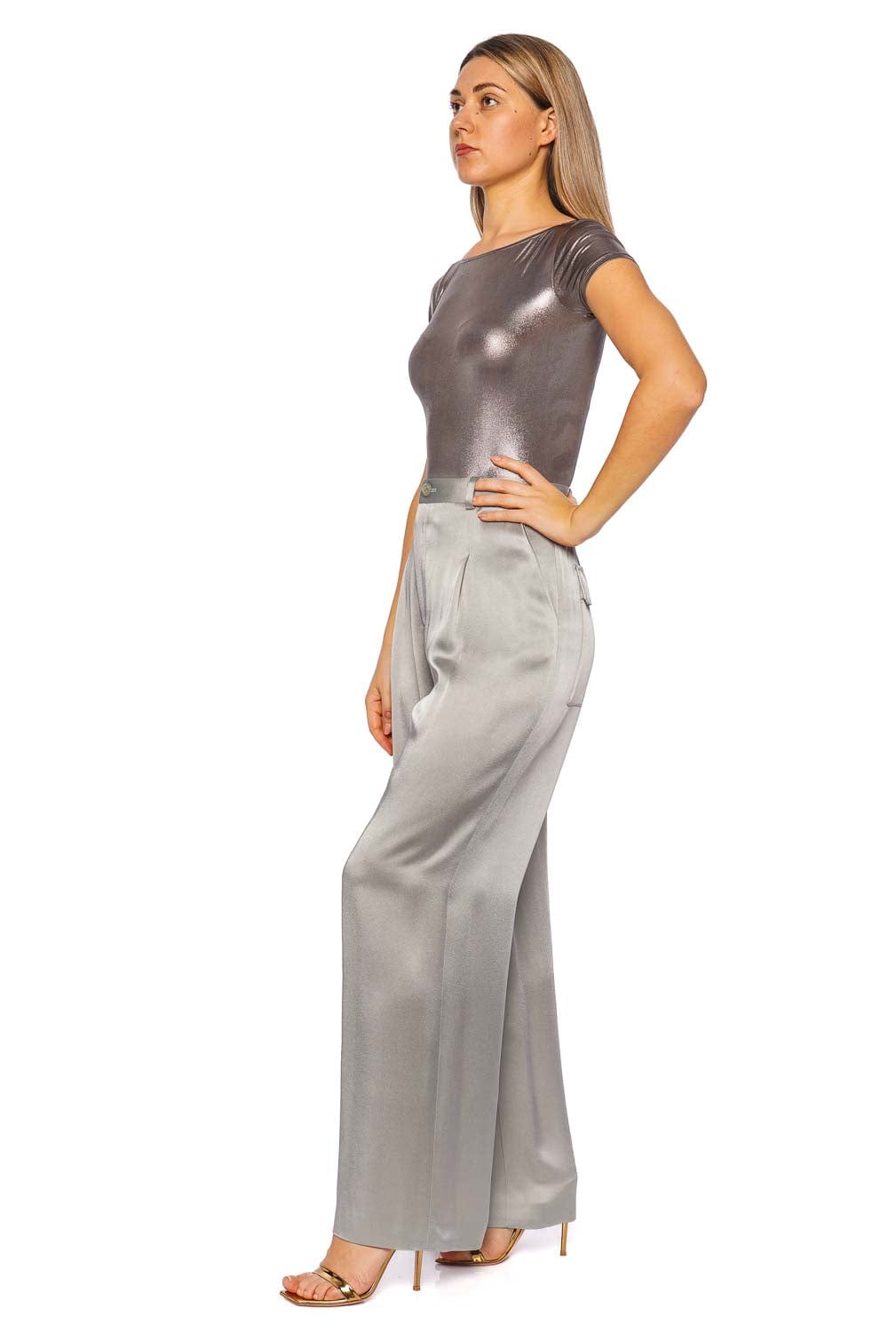 LAPOINTE Jade Satin Relaxed Pleated Pant