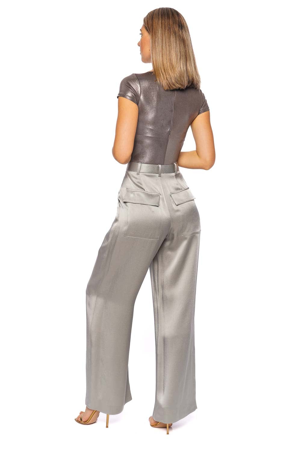 LAPOINTE Jade Satin Relaxed Pleated Pant