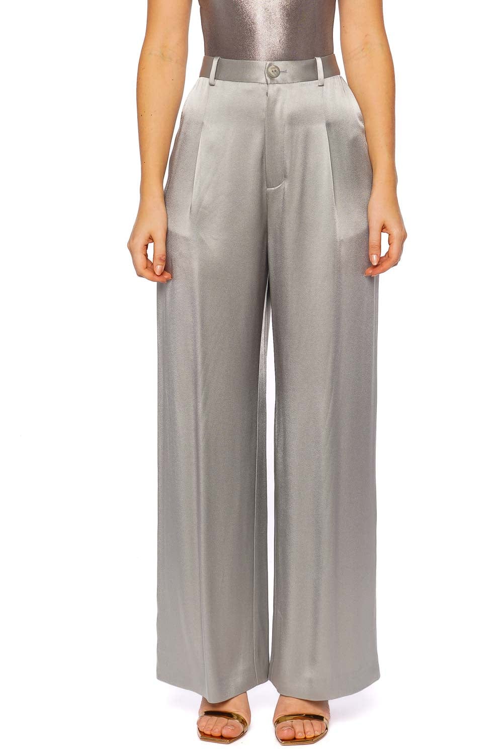 LAPOINTE Jade Satin Relaxed Pleated Pant