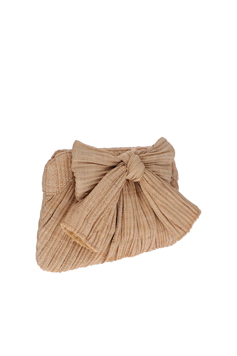 Loeffler Randall Rayne Pleated Straw Bow Clutch