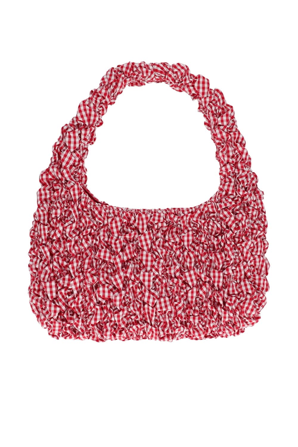 Loeffler Randall Red Gingham Smocked Mini Hobo Bag