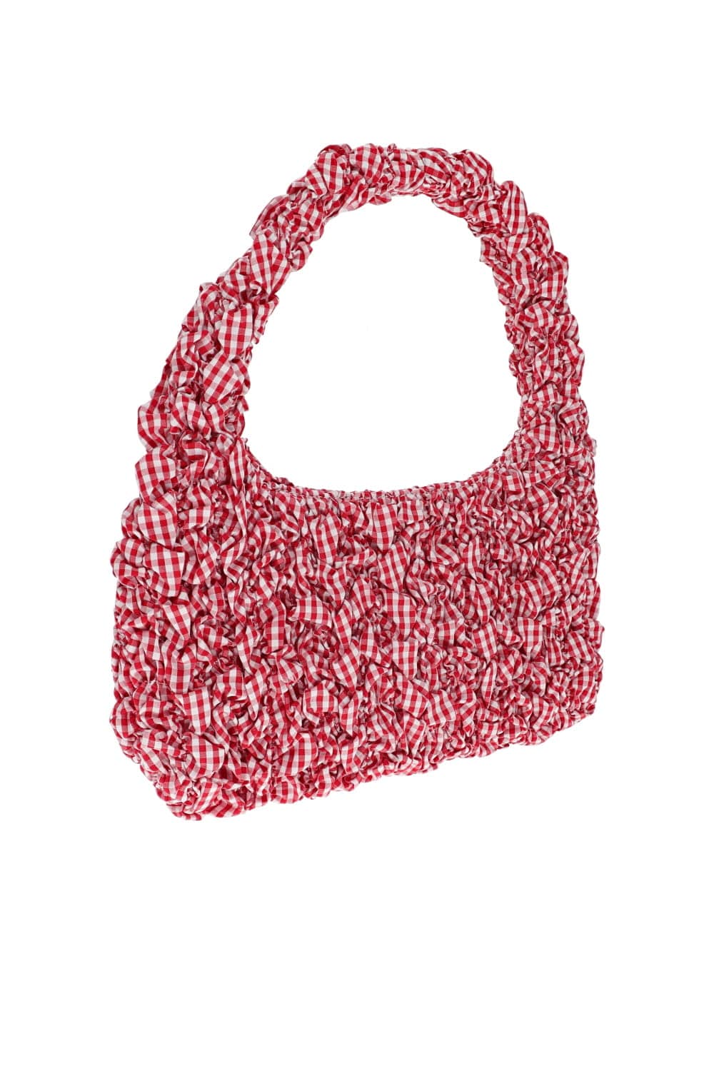 Loeffler Randall Red Gingham Smocked Mini Hobo Bag