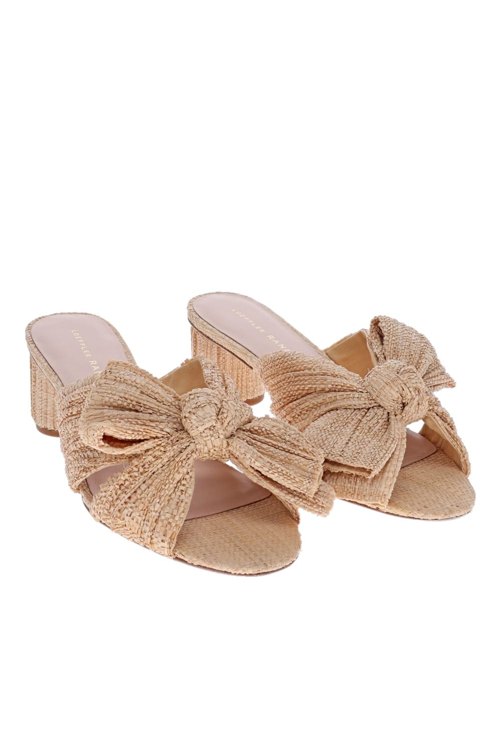 Loeffler Randall Emilia Pleated Raffia Knotted Mule