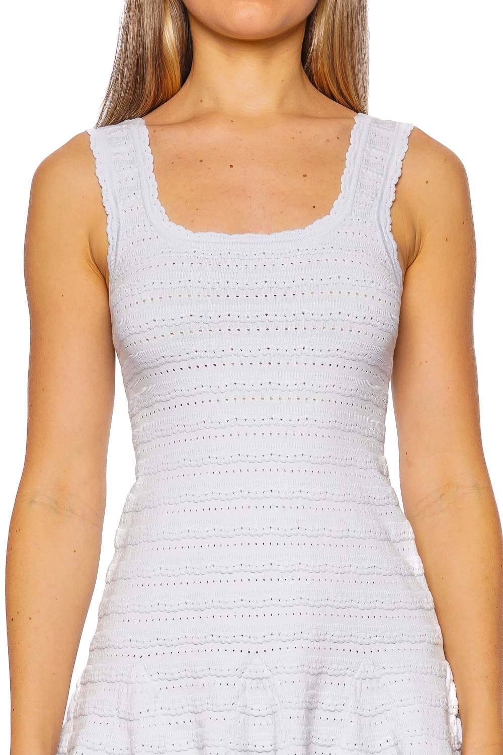 LoveShackFancy Maryanne Morning Sky Knit Mini Dress