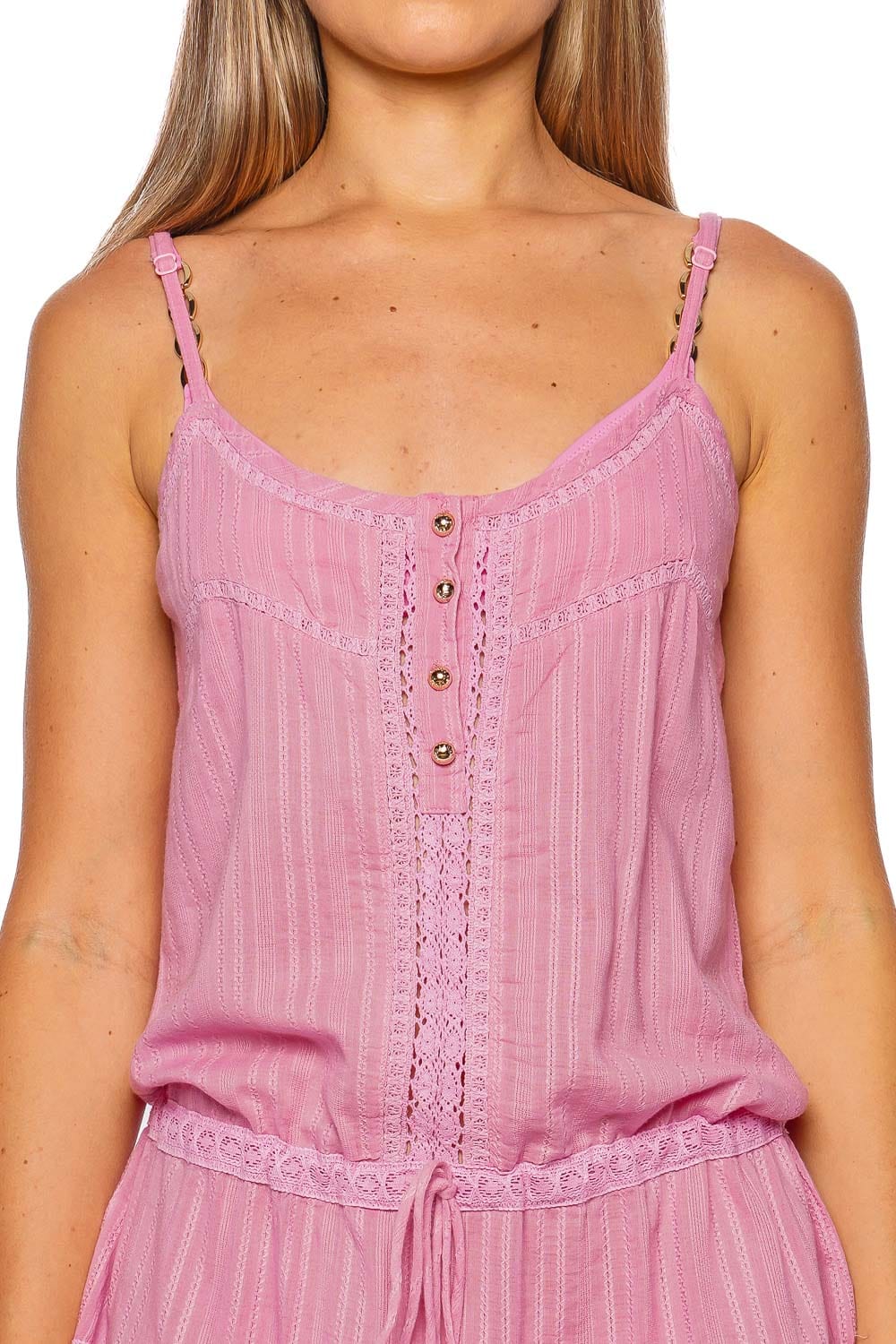 Melissa Odabash Kelly Pink Embroidered Cover Up Mini Dress