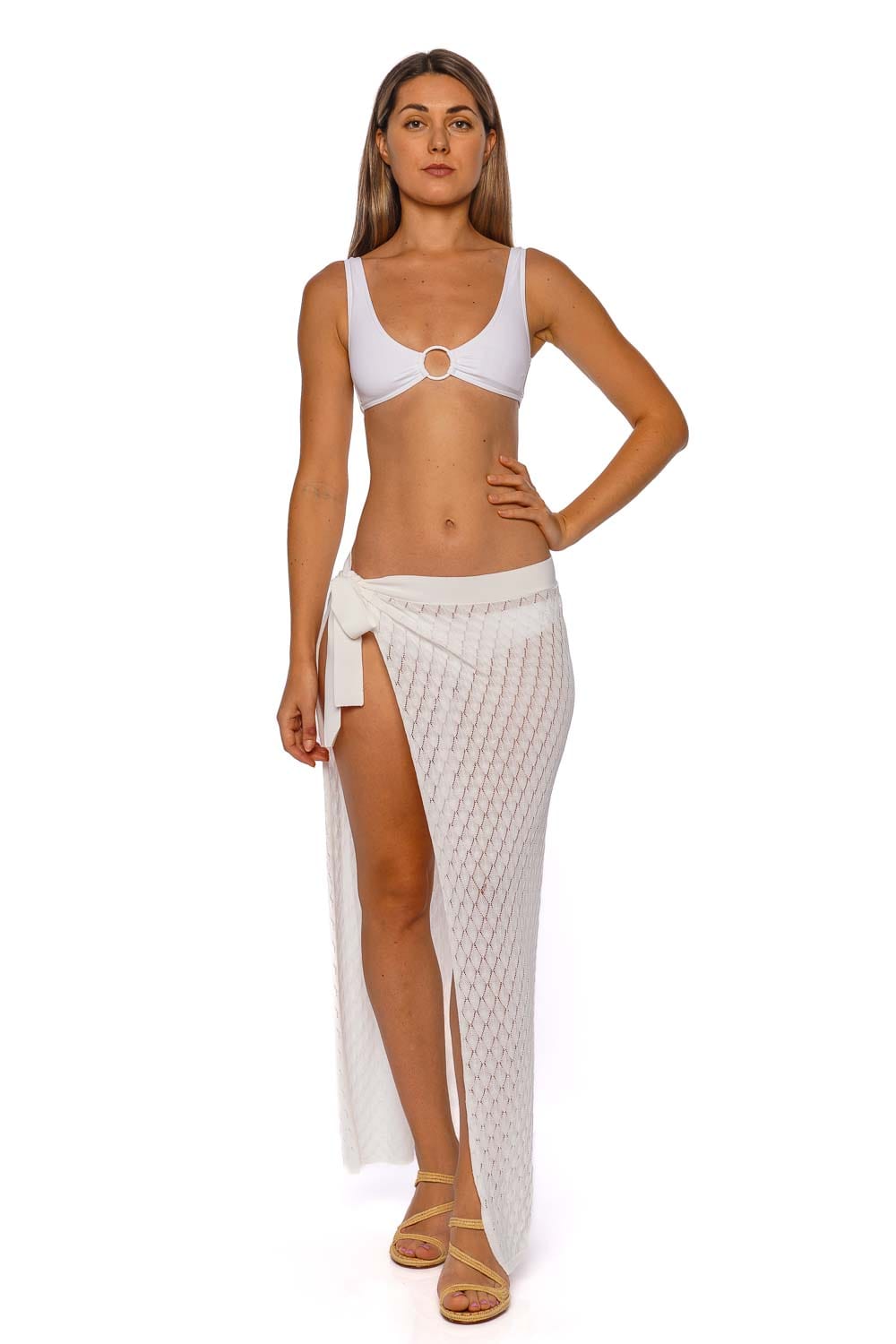 Melissa Odabash Dawn Ivory Knit Pareo Skirt