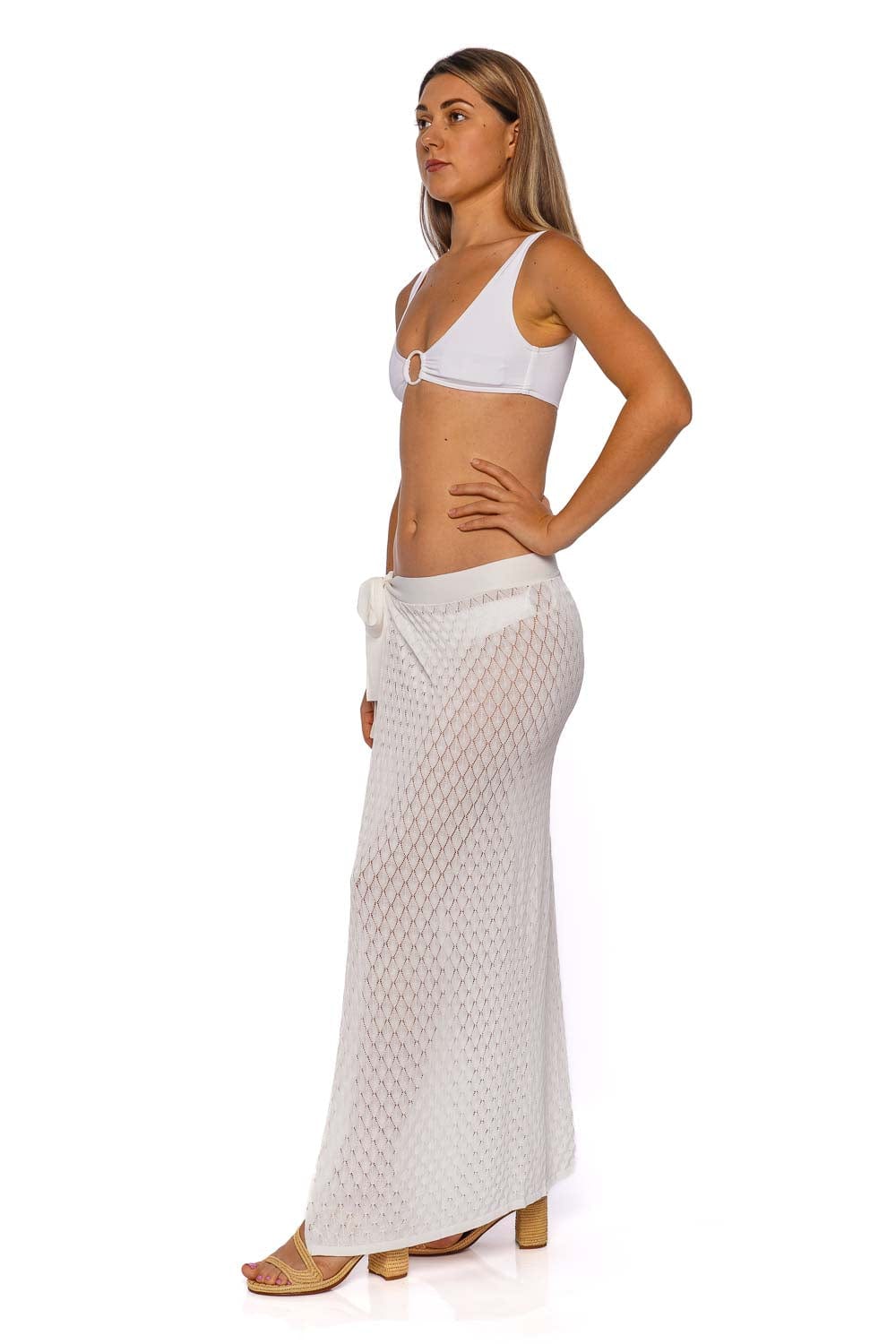 Melissa Odabash Dawn Ivory Knit Pareo Skirt