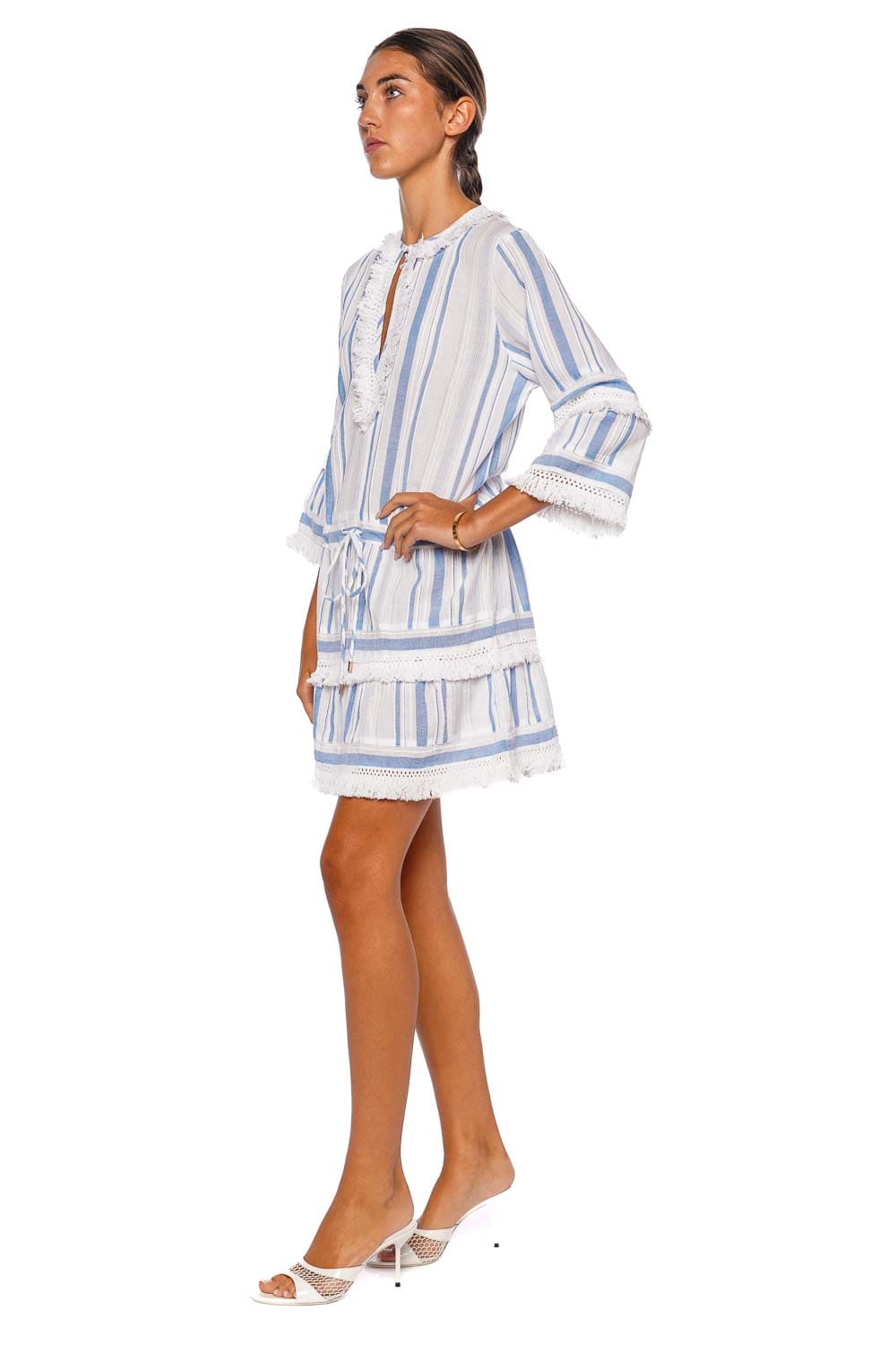 Melissa Odabash Claudia Oasis Fringe Cover Up Mini Dress