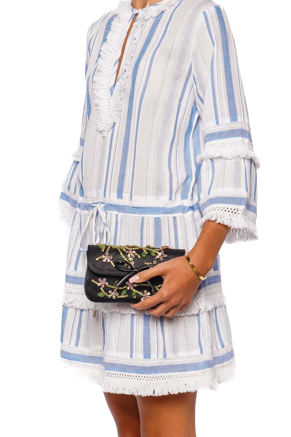 Melissa Odabash Claudia Oasis Fringe Cover Up Mini Dress