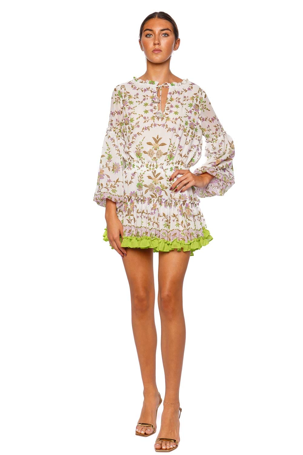 MISA LOS ANGELES Elisabetta Secret Garden Long Sleeve Mini Dress