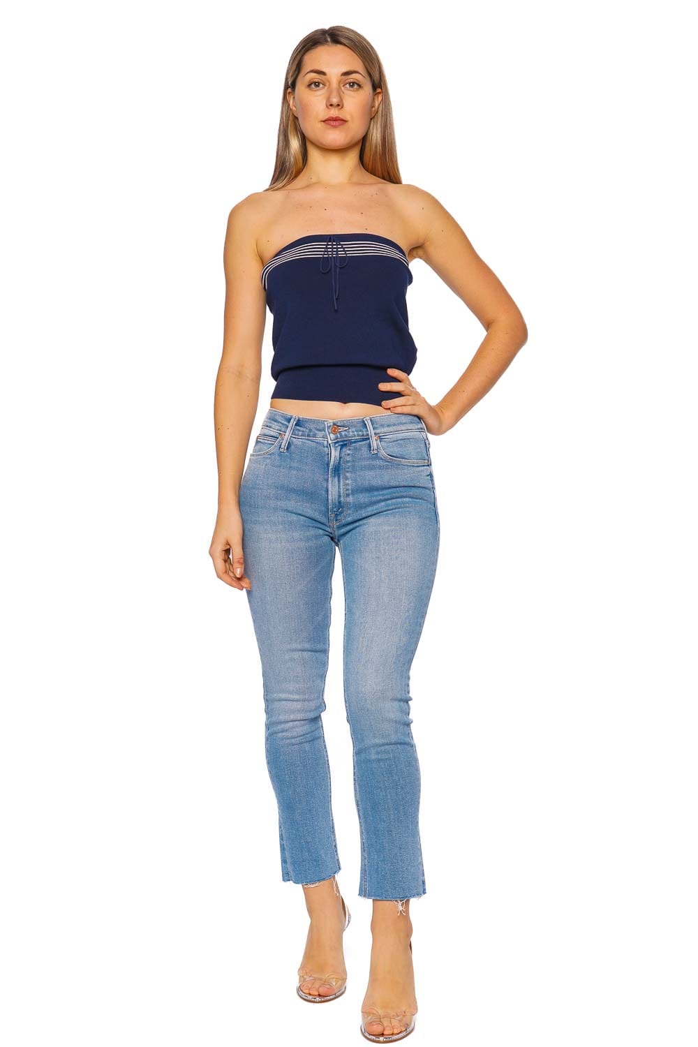 MOTHER Denim The Mid Rise Dazzler Ankle Fray Jean