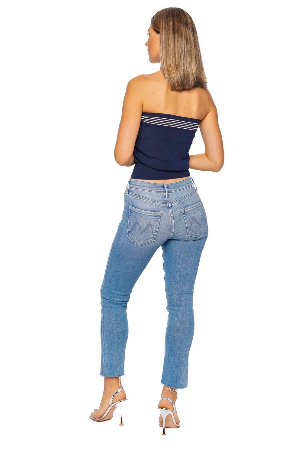 MOTHER Denim The Mid Rise Dazzler Ankle Fray Jean