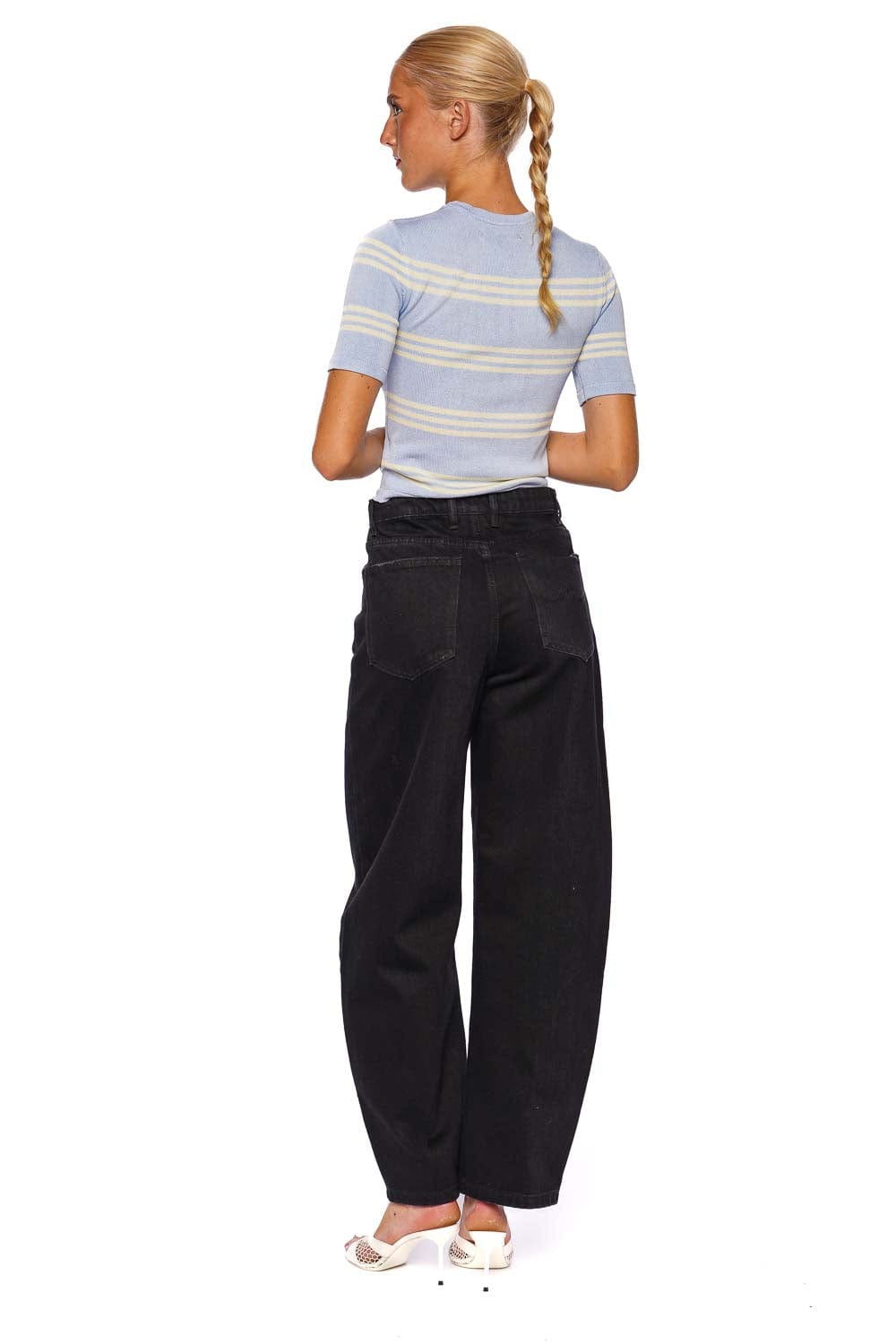 SER.O.YA Ry Ice Blue Striped Knit Top