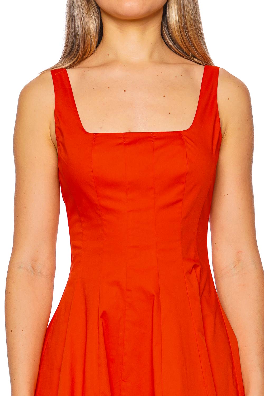 Staud Wells Cayenne Cotton Mini Dress