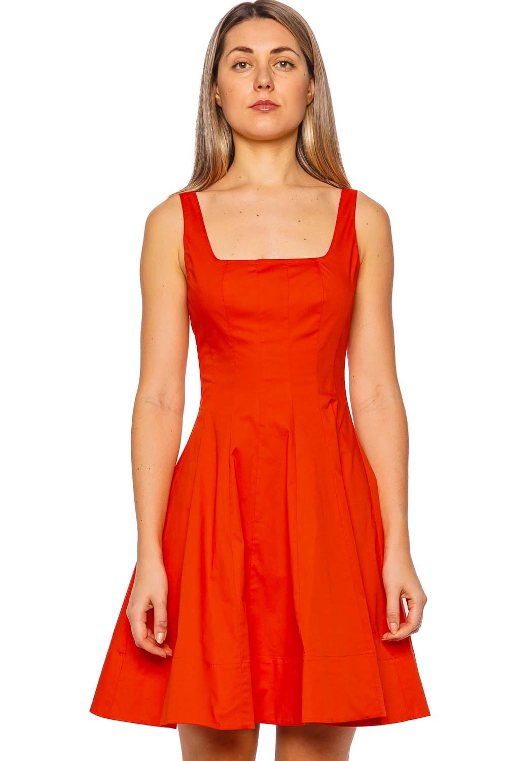 Staud Wells Cayenne Cotton Mini Dress