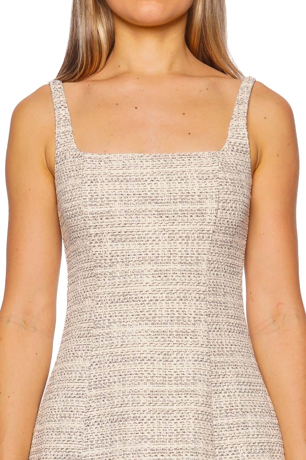 Staud Edie Ivory Tweed Mini Dress