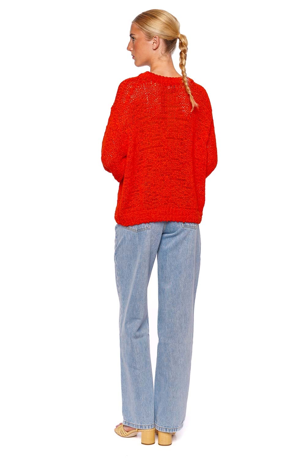 Staud Cala Cayenne Open Stitch Sweater