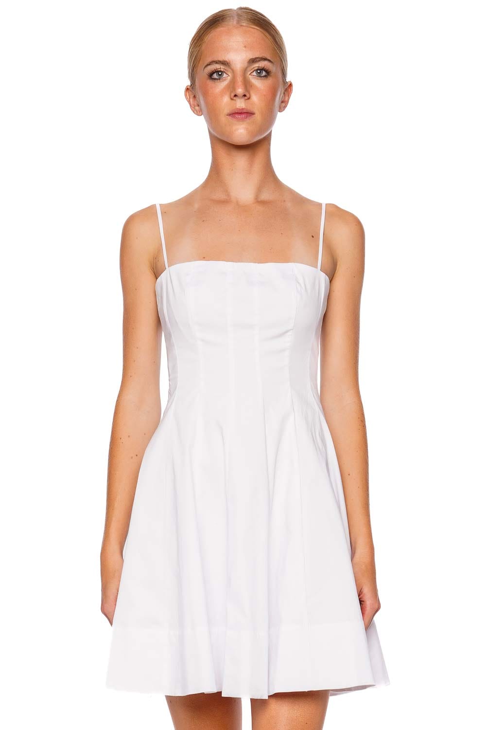 Staud Wylie White Cotton Mini Dress