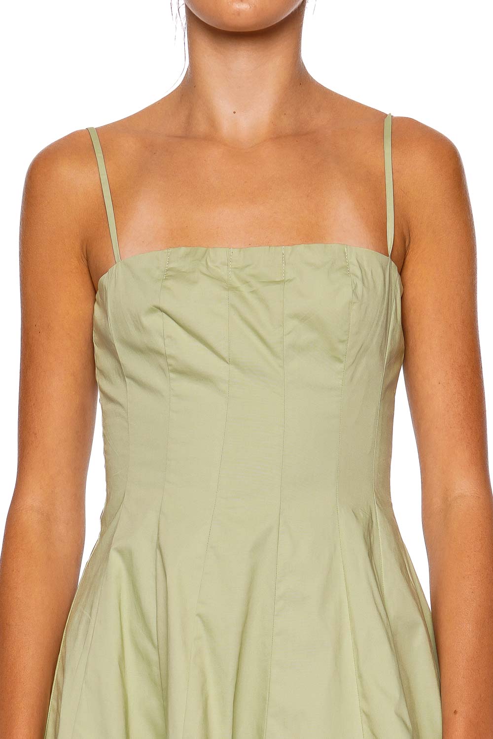 Staud Wylie Pale Jade Cotton Mini Dress