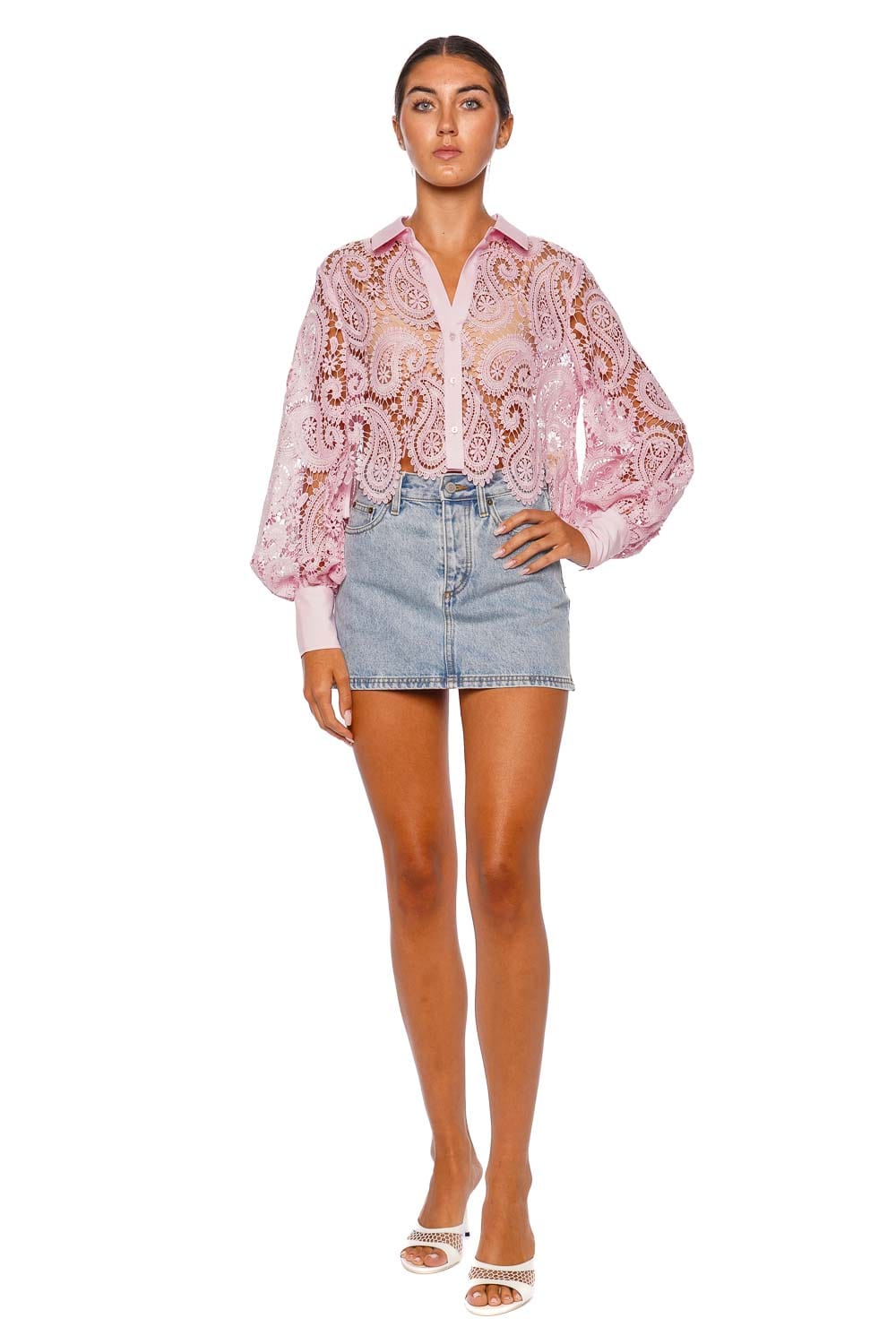 Still Here Holly Vintage Blue Denim Mini Skirt