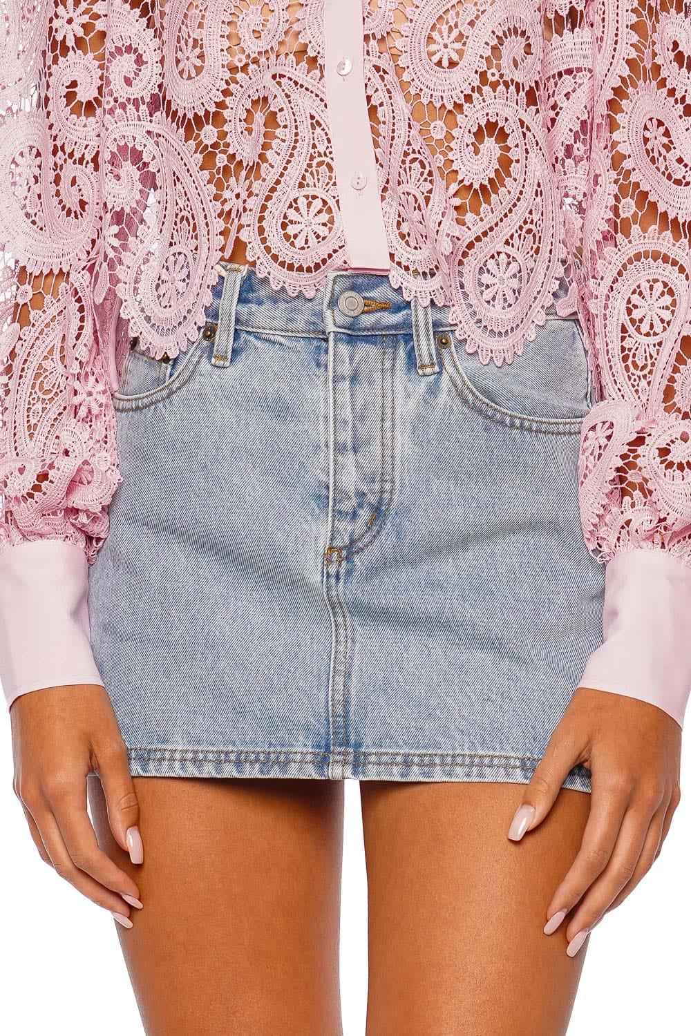 Still Here Holly Vintage Blue Denim Mini Skirt
