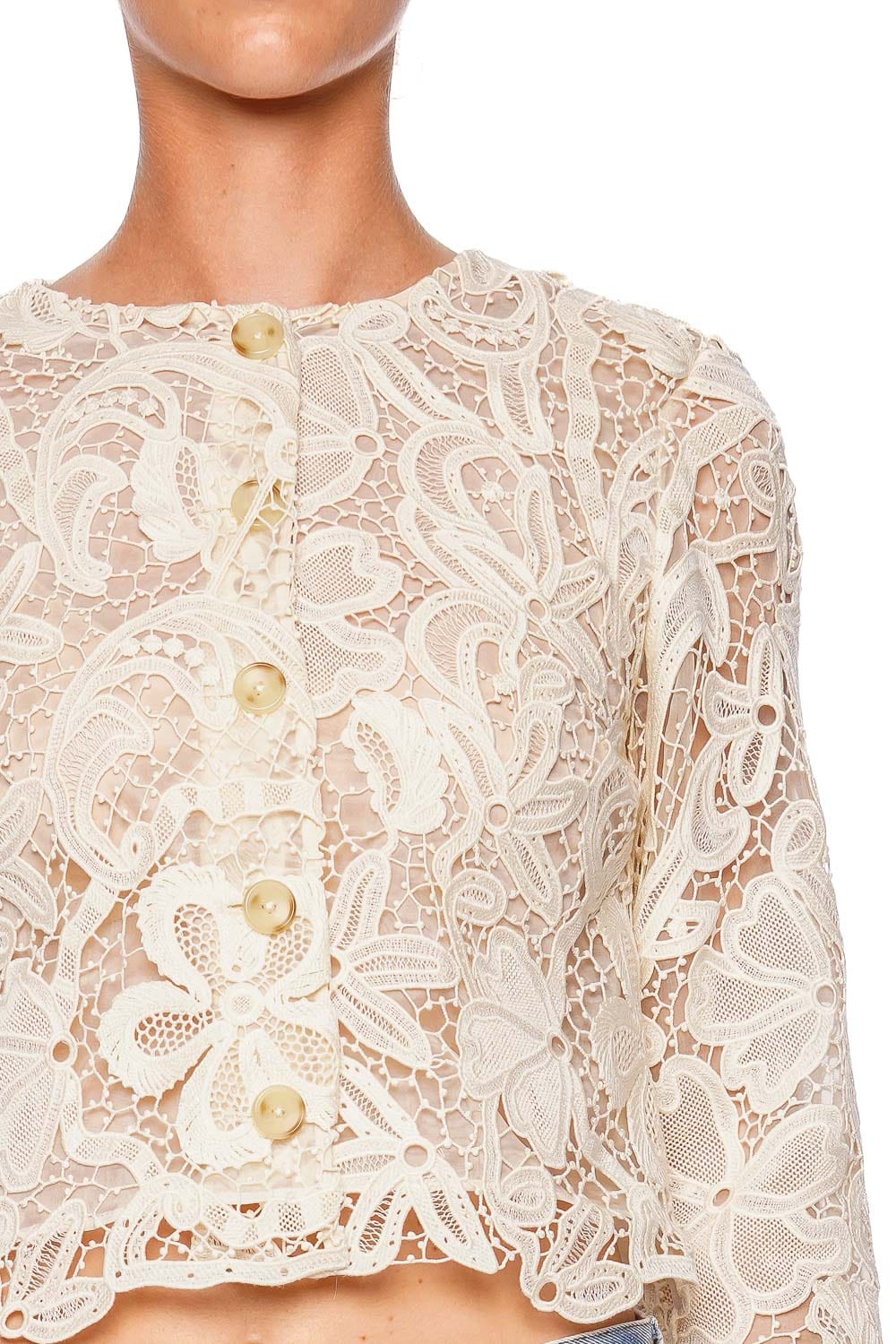 ジャケット ULLA JOHNSON Woman Jacket Ecru SP250508 PRISTINE ULLA JOHNSON: lace jacket - Ecru | Ulla Johnson jacket