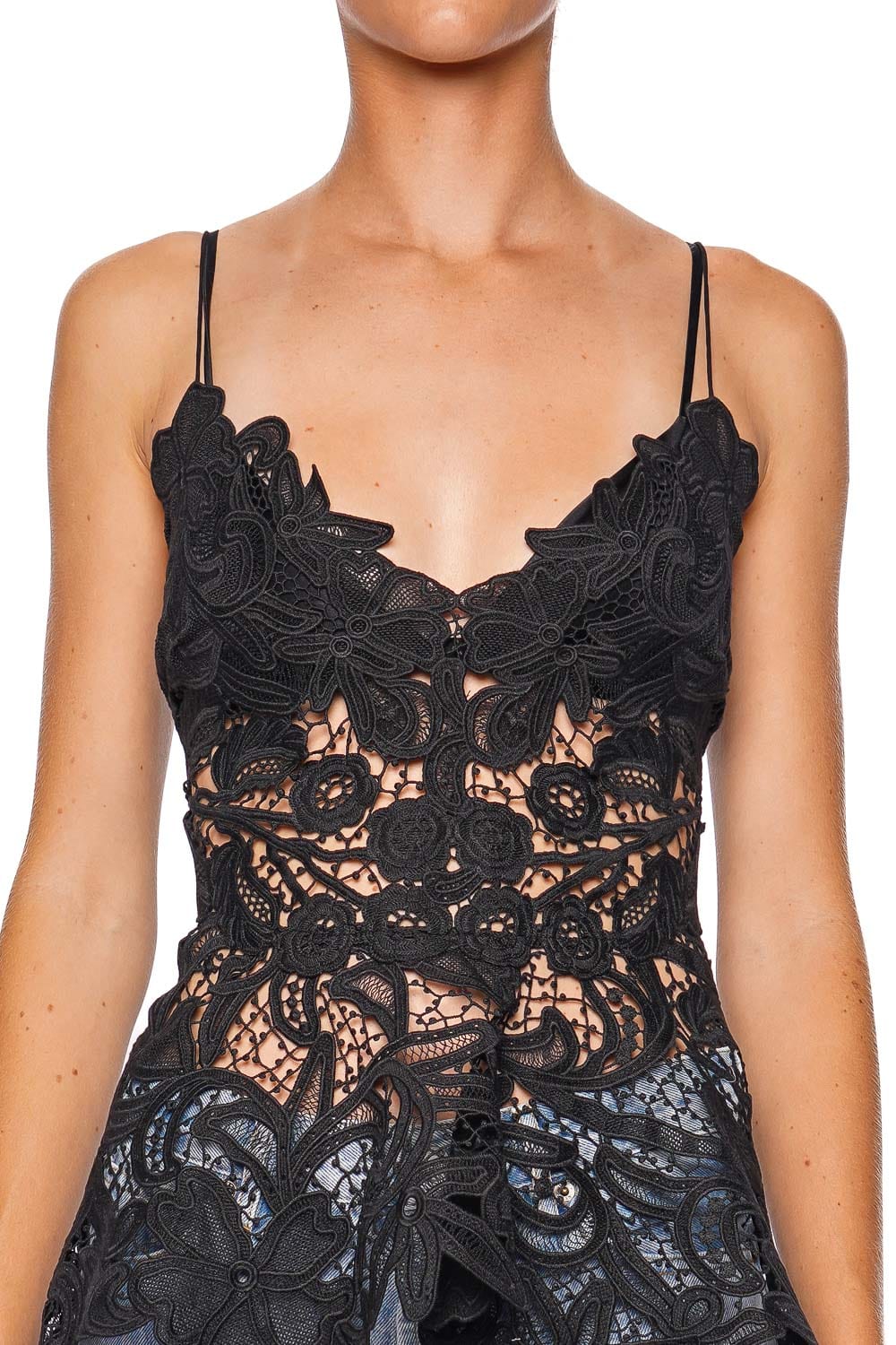 Ulla Johnson Lotta Noir Floral Lace Top