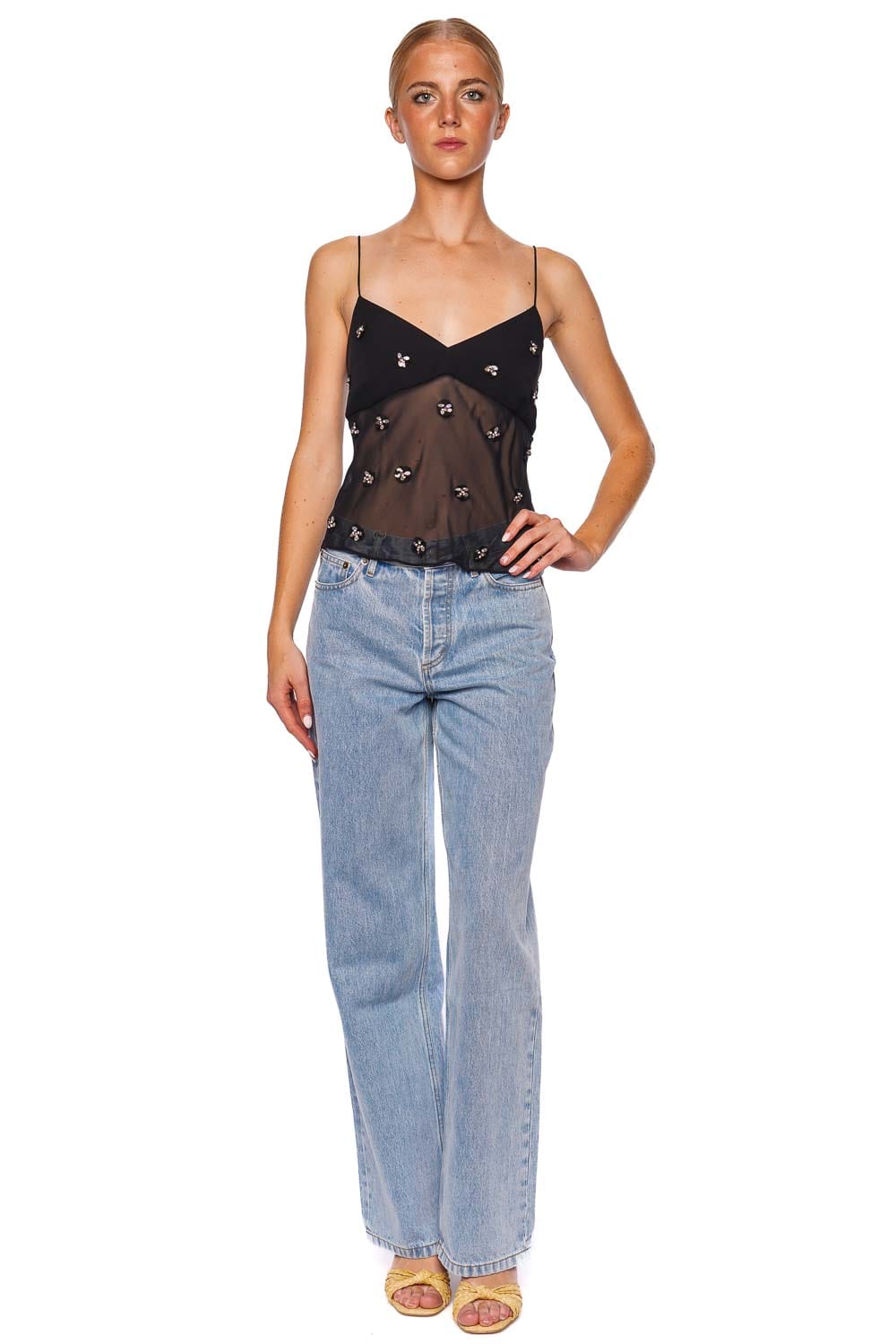 Ulla Johnson Demi Noir Embellished Silk Blouse