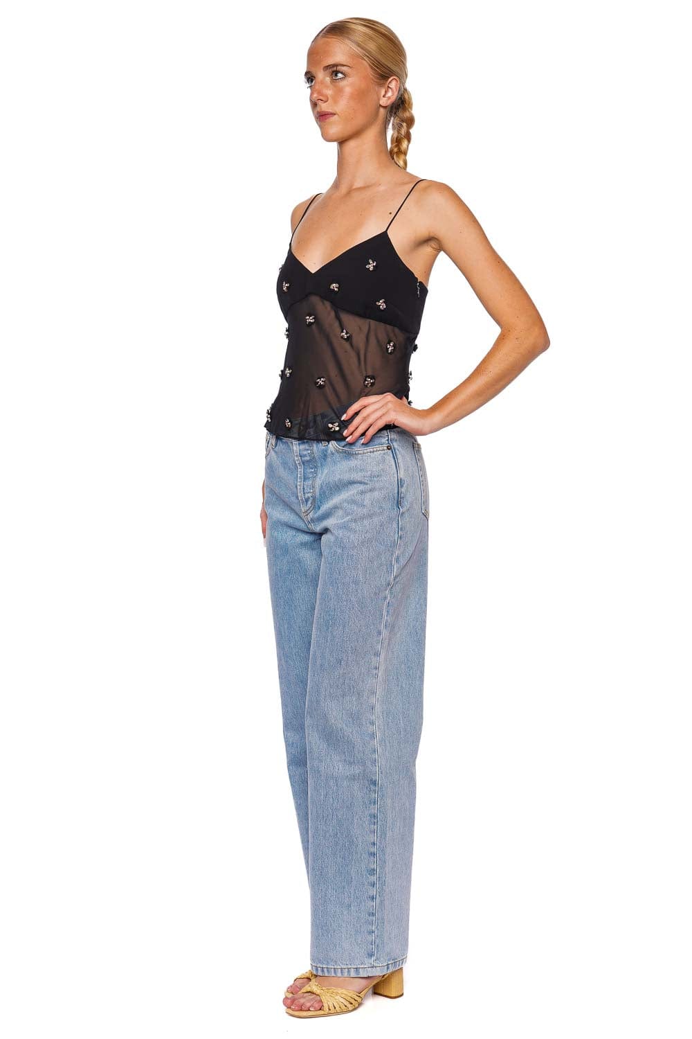 Ulla Johnson Demi Noir Embellished Silk Blouse