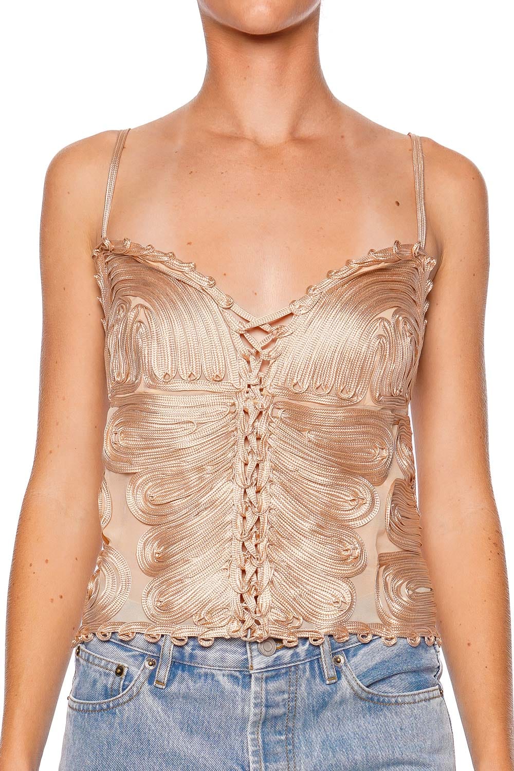 Ulla Johnson Zina Embroidered Ribbon Silk Top