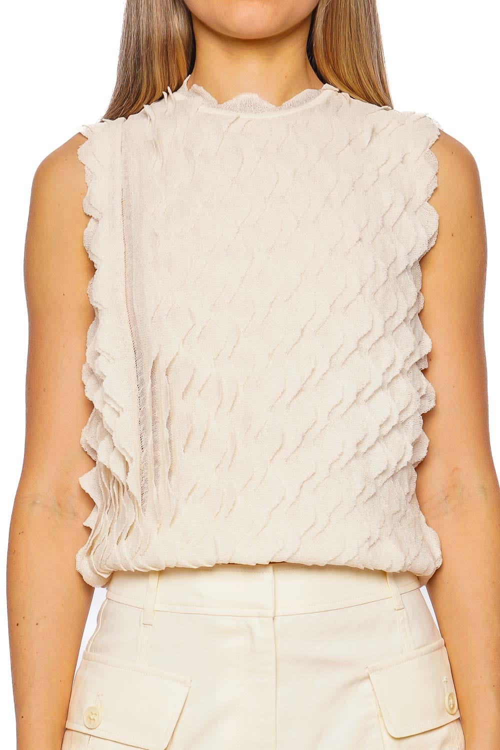 Ulla Johnson Maelys Pristine Ruffled Sleeveless Top