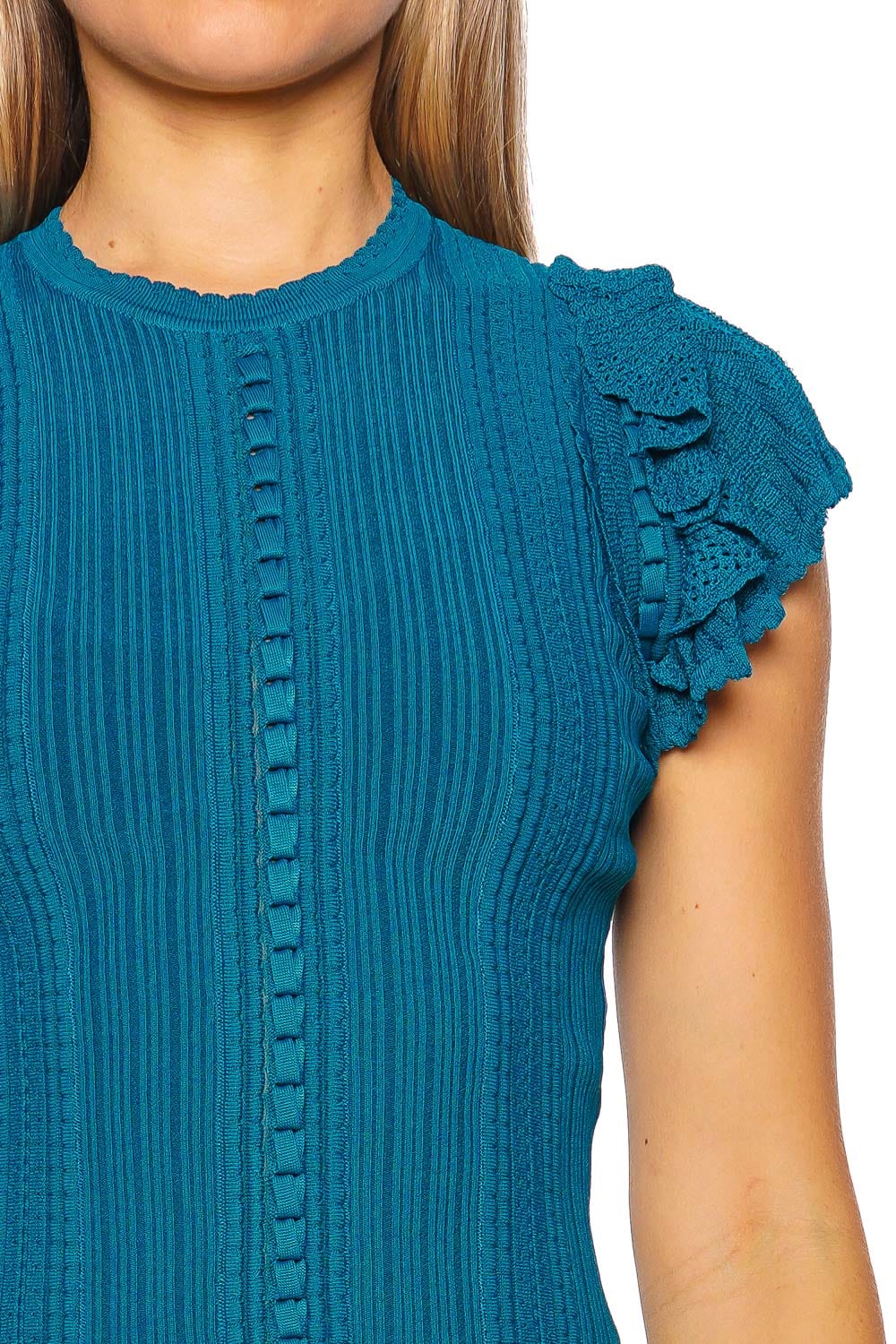 トップス yilon DOCKING LACE RIB KNIT yilon Docking lace rib knit
