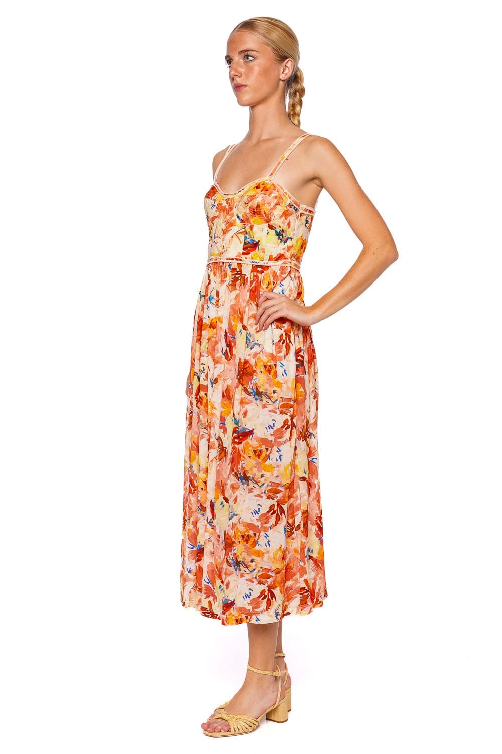 Ulla Johnson Eliza Snapdragon Sweetheart Midi Dress