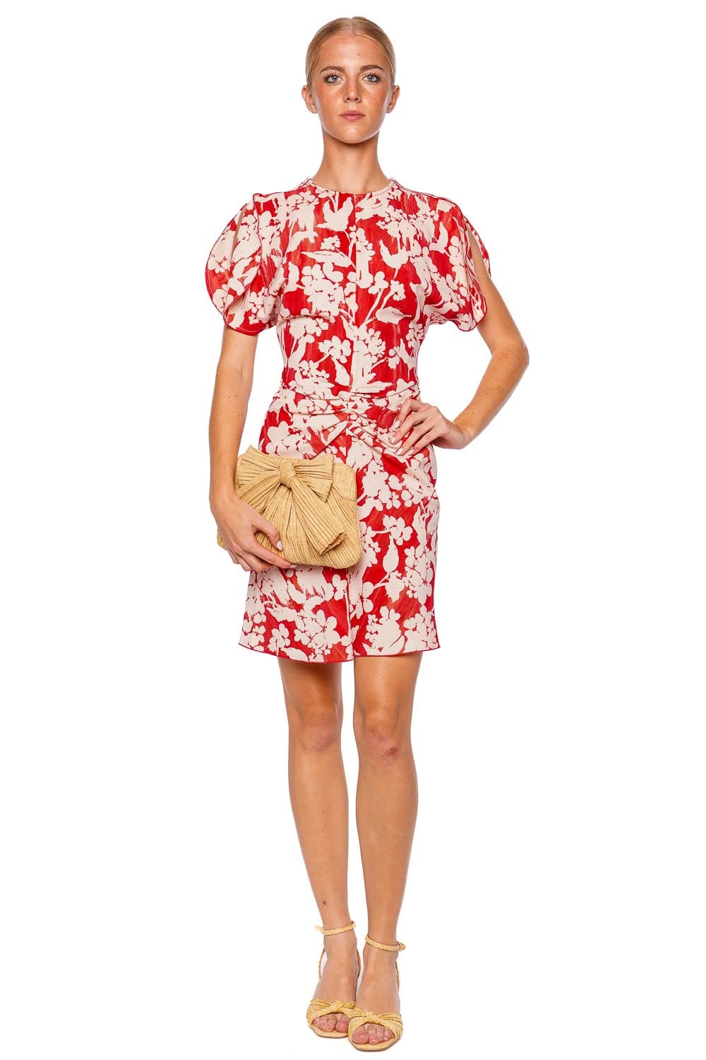 Victoria Beckham Floral Gathered Waist Mini Dress