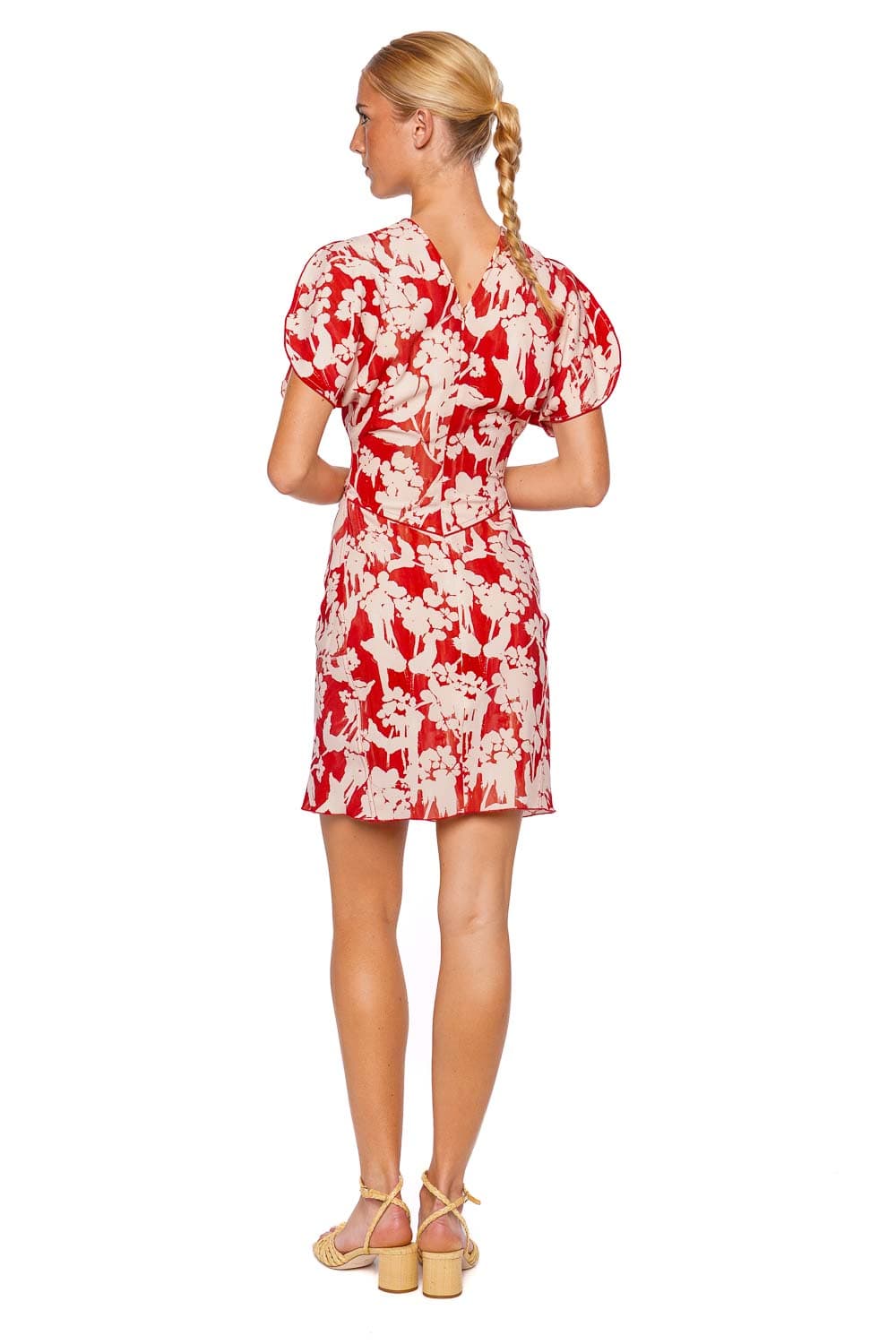 Victoria Beckham Floral Gathered Waist Mini Dress