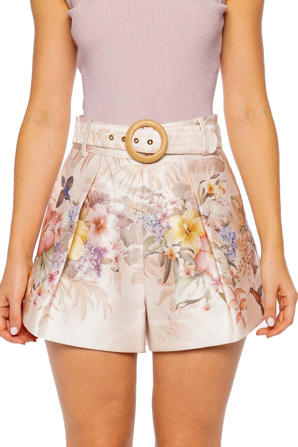 ZIMMERMANN Illuminate Floral Belted Tuck Short