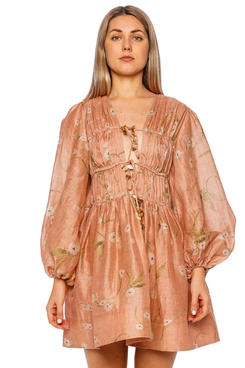 ZIMMERMANN Illuminate Drawn Floral Mini Dress