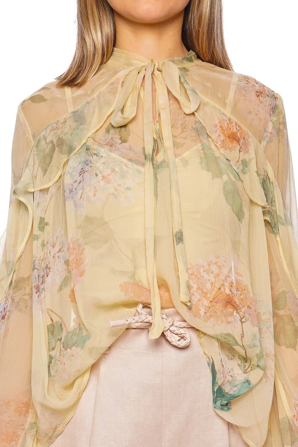 ZIMMERMANN Illuminate Silk Flutter Long Sleeve Top