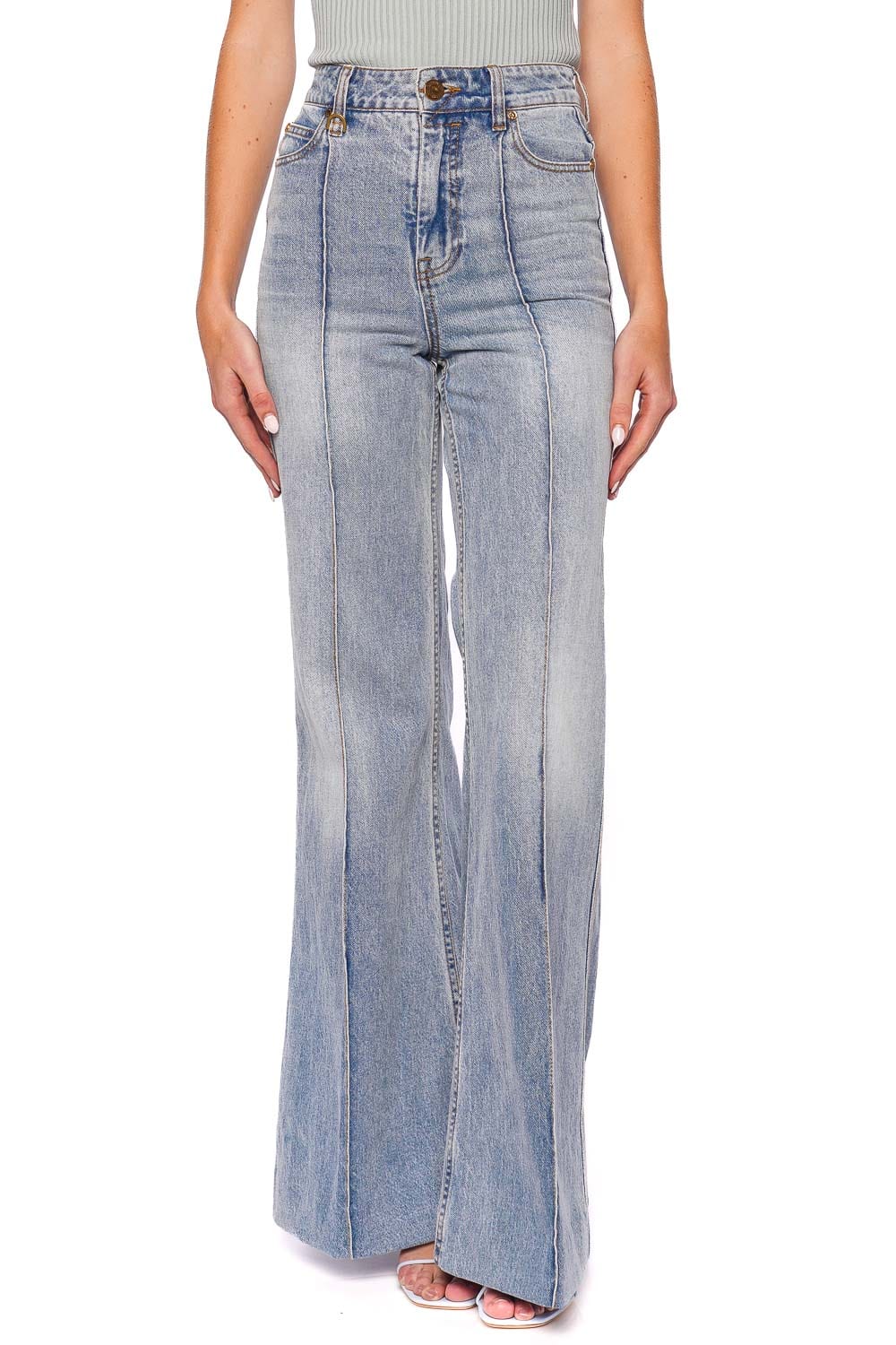 ZIMMERMANN Sea Foam Wide Leg Jean