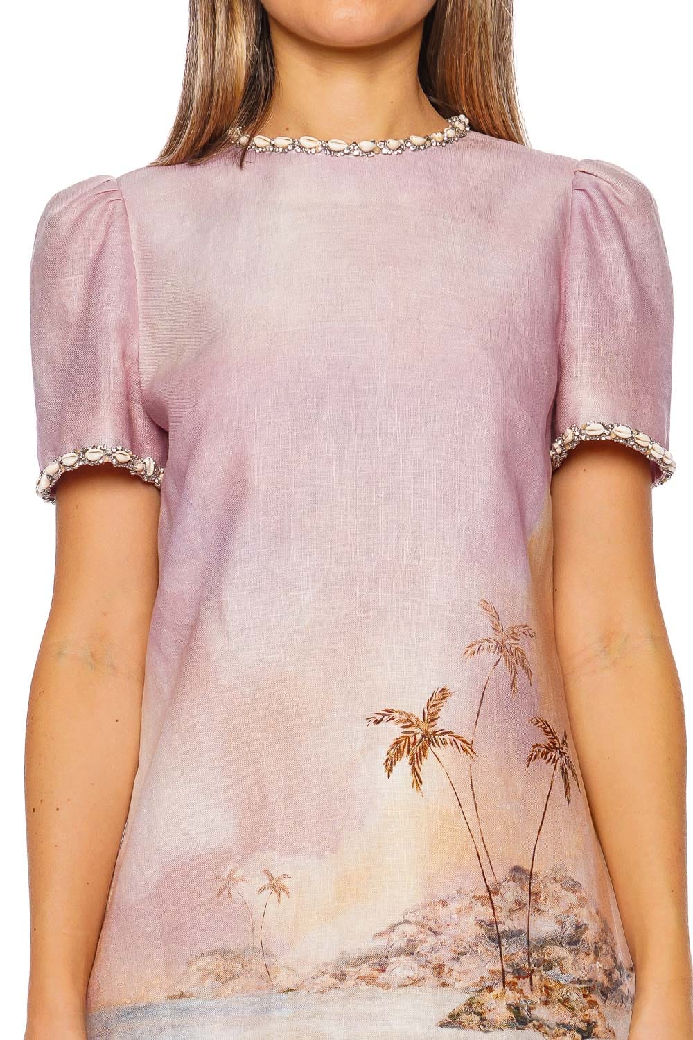 ZIMMERMANN Dawning Seashell Embellished Mini Dress